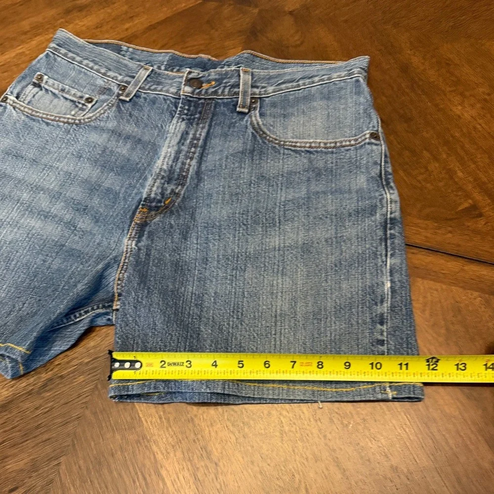 Levis Denim Shorts Mens 34 Medium Wash‎ Blue Cut Off Style Jean Shorts